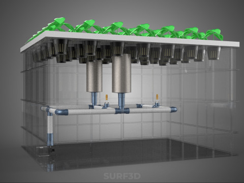 SISTEMA DE PULVERIZAÇÃO DE ENTREGA DE NUTRIENTES PARA CÂMARA DE NÉVOA DE FAZENDA AEROPÔNICA Modelo 3D
