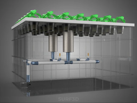 AEROPONIC FARM MISTING CHAMBER NUTRIENT DELIVERY SPRAYER SYSTEM 3D Model