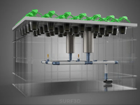 AEROPONIC FARM MISTING CHAMBER NUTRIENT DELIVERY SPRAYER SYSTEM 3D Model