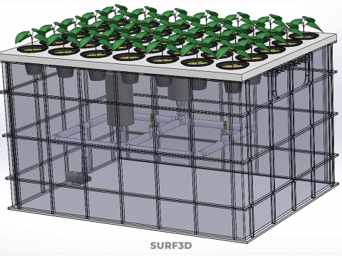 SISTEMA DE PULVERIZAÇÃO DE ENTREGA DE NUTRIENTES PARA CÂMARA DE NÉVOA DE FAZENDA AEROPÔNICA Modelo 3D