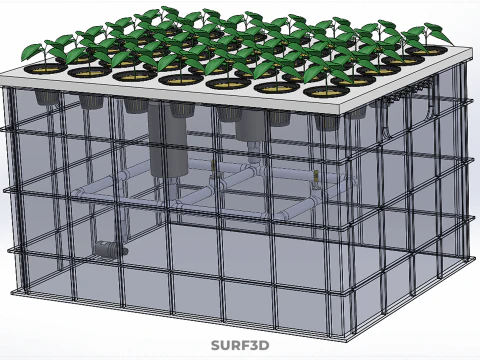 AEROPONIC FARM MISTING CHAMBER NUTRIENT DELIVERY SPRAYER SYSTEM 3D Model