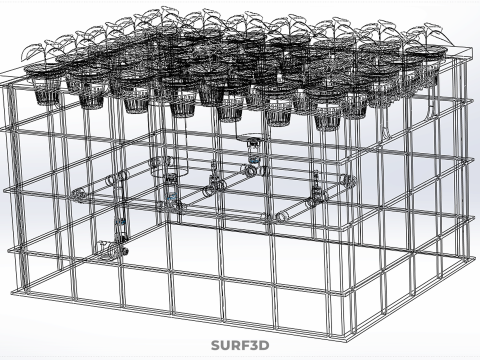 SISTEMA DE PULVERIZAÇÃO DE ENTREGA DE NUTRIENTES PARA CÂMARA DE NÉVOA DE FAZENDA AEROPÔNICA Modelo 3D