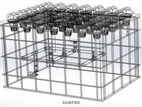 AEROPONIC FARM MISTING CHAMBER NUTRIENT DELIVERY SPRAYER SYSTEM 3D Model