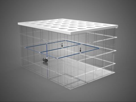 MANGUERA DE RIEGO DISPOSICIÓN DE PULVERIZACIÓN CULTIVO AEROPÓNICO DE AGUJEROS DE PLANTAS Modelo 3D