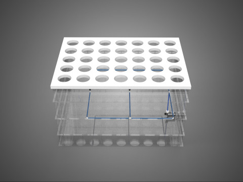 TATA LETAK PENYEMPROTAN SELANG IRIGASI BUDIDAYA LUBANG TANAMAN AEROPONIK Model 3D
