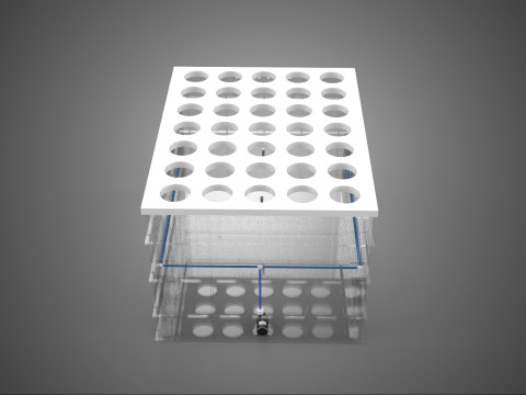 TATA LETAK PENYEMPROTAN SELANG IRIGASI BUDIDAYA LUBANG TANAMAN AEROPONIK Model 3D