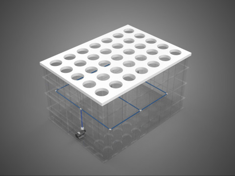 TATA LETAK PENYEMPROTAN SELANG IRIGASI BUDIDAYA LUBANG TANAMAN AEROPONIK Model 3D