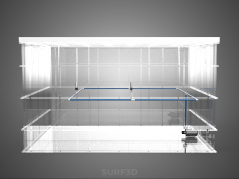TATA LETAK PENYEMPROTAN SELANG IRIGASI BUDIDAYA LUBANG TANAMAN AEROPONIK Model 3D