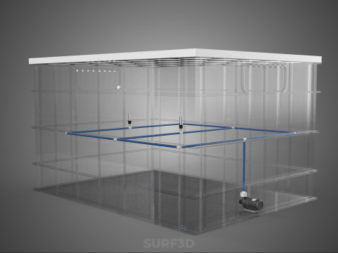 TATA LETAK PENYEMPROTAN SELANG IRIGASI BUDIDAYA LUBANG TANAMAN AEROPONIK Model 3D