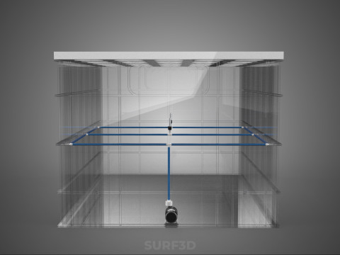TATA LETAK PENYEMPROTAN SELANG IRIGASI BUDIDAYA LUBANG TANAMAN AEROPONIK Model 3D