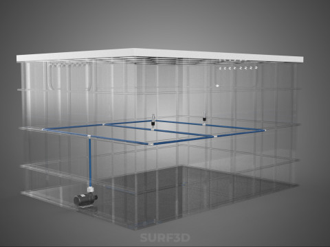 TATA LETAK PENYEMPROTAN SELANG IRIGASI BUDIDAYA LUBANG TANAMAN AEROPONIK Model 3D