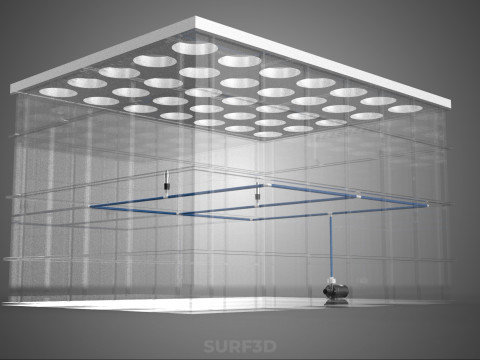 TATA LETAK PENYEMPROTAN SELANG IRIGASI BUDIDAYA LUBANG TANAMAN AEROPONIK Model 3D