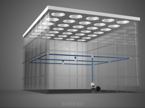 TATA LETAK PENYEMPROTAN SELANG IRIGASI BUDIDAYA LUBANG TANAMAN AEROPONIK Model 3D