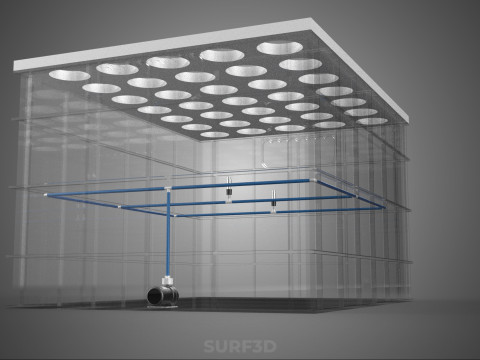 TATA LETAK PENYEMPROTAN SELANG IRIGASI BUDIDAYA LUBANG TANAMAN AEROPONIK Model 3D