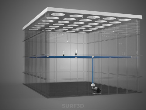 TATA LETAK PENYEMPROTAN SELANG IRIGASI BUDIDAYA LUBANG TANAMAN AEROPONIK Model 3D