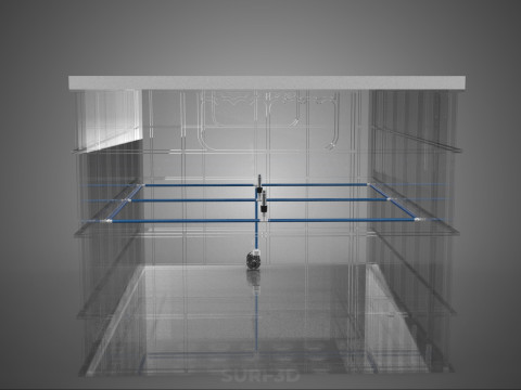 TATA LETAK PENYEMPROTAN SELANG IRIGASI BUDIDAYA LUBANG TANAMAN AEROPONIK Model 3D