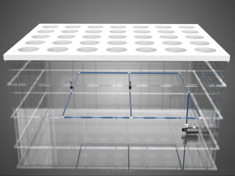 TATA LETAK PENYEMPROTAN SELANG IRIGASI BUDIDAYA LUBANG TANAMAN AEROPONIK Model 3D