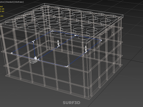 TATA LETAK PENYEMPROTAN SELANG IRIGASI BUDIDAYA LUBANG TANAMAN AEROPONIK Model 3D