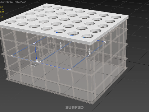 TATA LETAK PENYEMPROTAN SELANG IRIGASI BUDIDAYA LUBANG TANAMAN AEROPONIK Model 3D