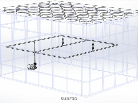 TATA LETAK PENYEMPROTAN SELANG IRIGASI BUDIDAYA LUBANG TANAMAN AEROPONIK Model 3D