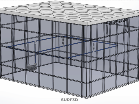 TATA LETAK PENYEMPROTAN SELANG IRIGASI BUDIDAYA LUBANG TANAMAN AEROPONIK Model 3D