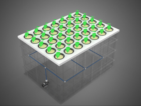 PRZEZROCZYSTY AEROPONICZNY ZBIORNIK NA UPRAWY ROŚLIN DONICZKI Z POMPĄ PODSTAWA DO UPRAW Model 3D