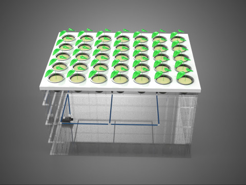 PRZEZROCZYSTY AEROPONICZNY ZBIORNIK NA UPRAWY ROŚLIN DONICZKI Z POMPĄ PODSTAWA DO UPRAW Model 3D