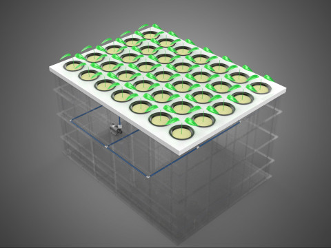 PRZEZROCZYSTY AEROPONICZNY ZBIORNIK NA UPRAWY ROŚLIN DONICZKI Z POMPĄ PODSTAWA DO UPRAW Model 3D