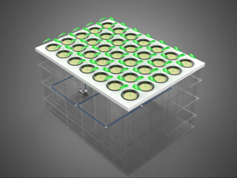 TRANSPARENT AEROPONIC PLANT CROP TANK NET POTS PUMP GROWING TRAY 3D Model