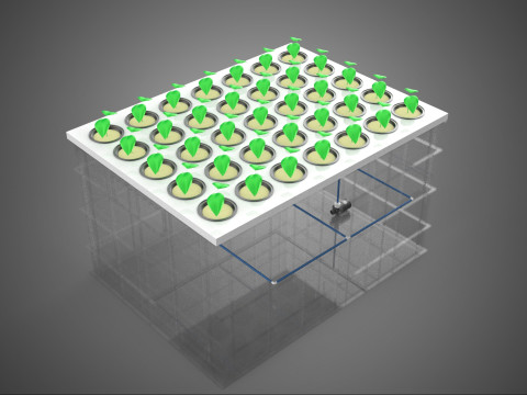 PRZEZROCZYSTY AEROPONICZNY ZBIORNIK NA UPRAWY ROŚLIN DONICZKI Z POMPĄ PODSTAWA DO UPRAW Model 3D