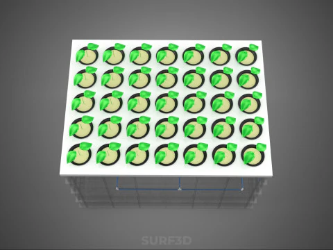 TRANSPARENT AEROPONIC PLANT CROP TANK NET POTS PUMP GROWING TRAY 3D Model