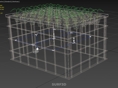 PRZEZROCZYSTY AEROPONICZNY ZBIORNIK NA UPRAWY ROŚLIN DONICZKI Z POMPĄ PODSTAWA DO UPRAW Model 3D