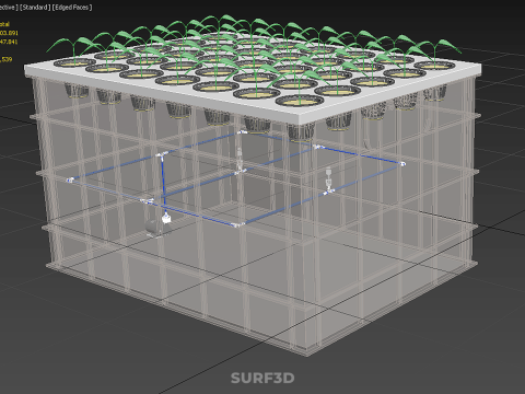 PRZEZROCZYSTY AEROPONICZNY ZBIORNIK NA UPRAWY ROŚLIN DONICZKI Z POMPĄ PODSTAWA DO UPRAW Model 3D