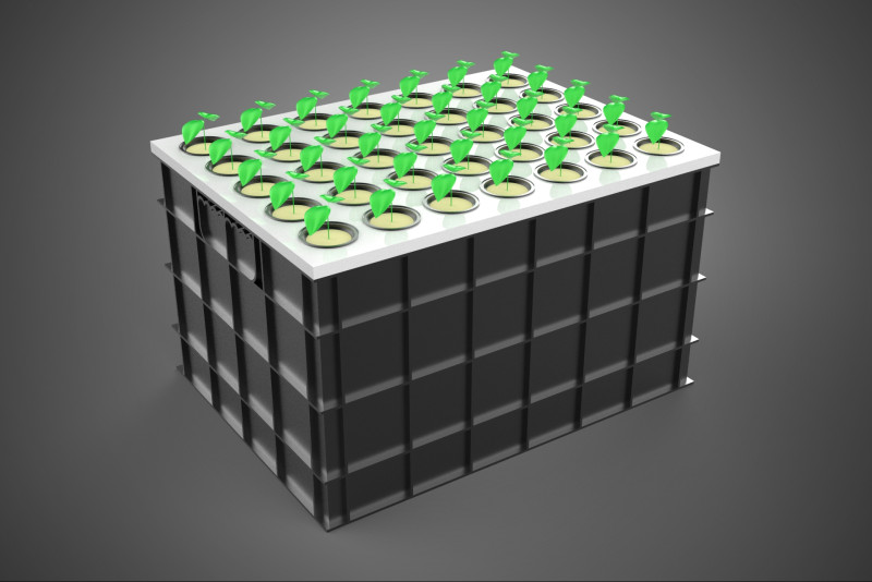 VERTICAL FARMING MODULE AEROPONIC HYDROPONIC PLANT TRAY GARDEN 3D Model .c4d .max .obj .3ds .fbx .stl .blend 