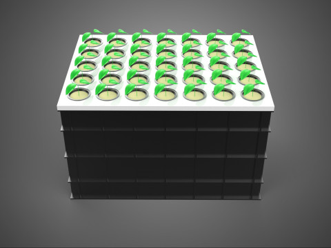 VERTICAL FARMING MODULE AEROPONIC HYDROPONIC PLANT TRAY GARDEN 3D Model