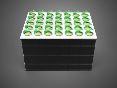 VERTICAL FARMING MODULE AEROPONIC HYDROPONIC PLANT TRAY GARDEN 3D Model