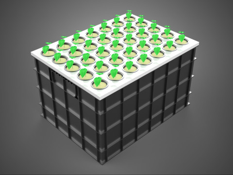 VERTICAL FARMING MODULE AEROPONIC HYDROPONIC PLANT TRAY GARDEN 3D Model