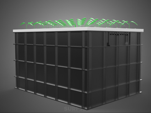 VERTICAL FARMING MODULE AEROPONIC HYDROPONIC PLANT TRAY GARDEN 3D Model