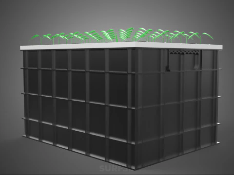 VERTICAL FARMING MODULE AEROPONIC HYDROPONIC PLANT TRAY GARDEN 3D Model