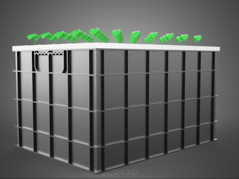 VERTICAL FARMING MODULE AEROPONIC HYDROPONIC PLANT TRAY GARDEN 3D Model