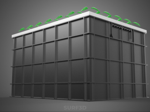 VERTICAL FARMING MODULE AEROPONIC HYDROPONIC PLANT TRAY GARDEN 3D Model