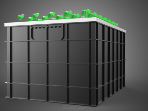 VERTICAL FARMING MODULE AEROPONIC HYDROPONIC PLANT TRAY GARDEN 3D Model