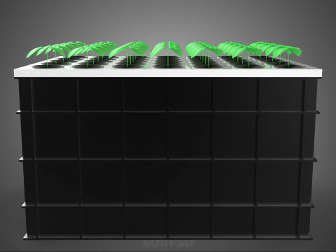 VERTICAL FARMING MODULE AEROPONIC HYDROPONIC PLANT TRAY GARDEN 3D Model