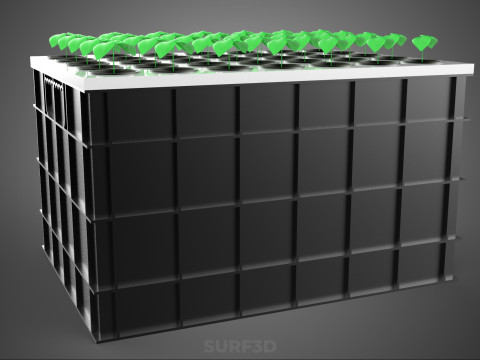 VERTICAL FARMING MODULE AEROPONIC HYDROPONIC PLANT TRAY GARDEN 3D Model