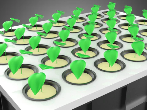 VERTICAL FARMING MODULE AEROPONIC HYDROPONIC PLANT TRAY GARDEN 3D Model