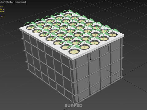 VERTICAL FARMING MODULE AEROPONIC HYDROPONIC PLANT TRAY GARDEN 3D Model