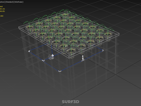 VERTICAL FARMING MODULE AEROPONIC HYDROPONIC PLANT TRAY GARDEN 3D Model