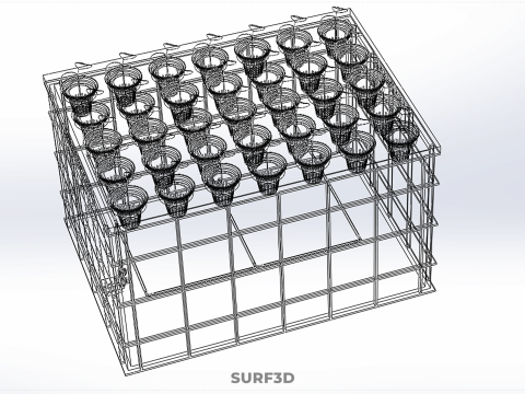 VERTICAL FARMING MODULE AEROPONIC HYDROPONIC PLANT TRAY GARDEN 3D Model