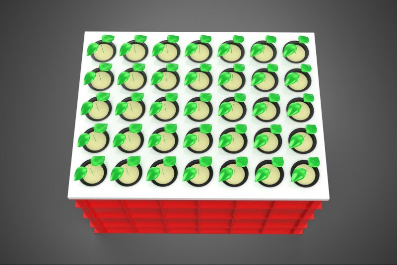 Semis aéroponiques hydroponiques, pousses d'arbre, plateau de plantation, tasse en filet Modèle 3D .c4d .max .obj .3ds .fbx .stl .blend 