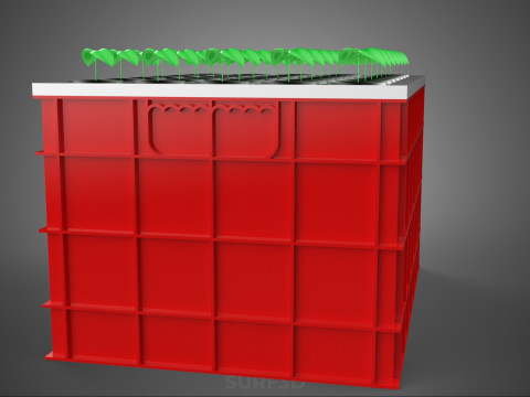 Semis aéroponiques hydroponiques, pousses d'arbre, plateau de plantation, tasse en filet Modèle 3D